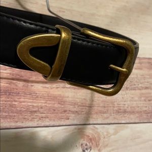 ASOS Black Belt w/ Gold Buckle